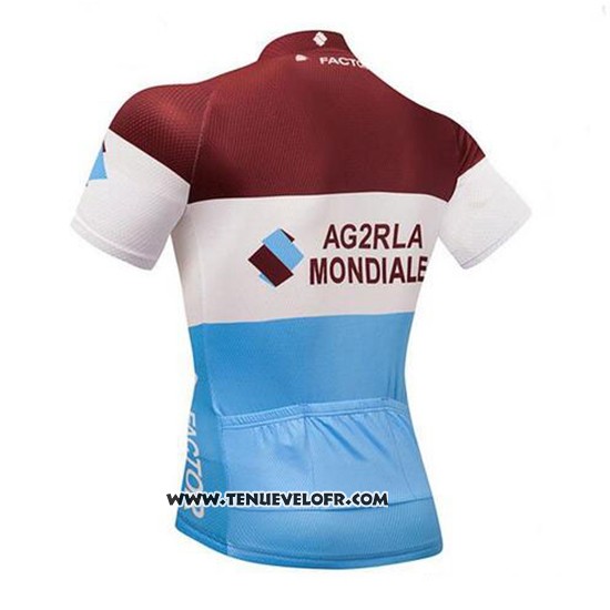 2018 Maillot Ciclismo Ag2r La Mondiale Marron et Blanc Manches Courtes et Cuissard